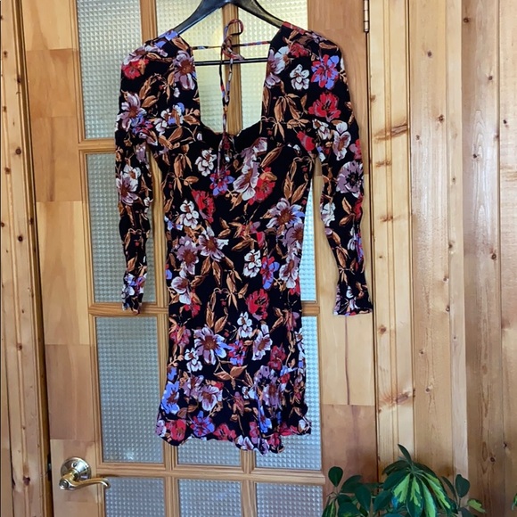 Free People Floral Mini Dress - Black, Red, Purple - Picture 4 of 4